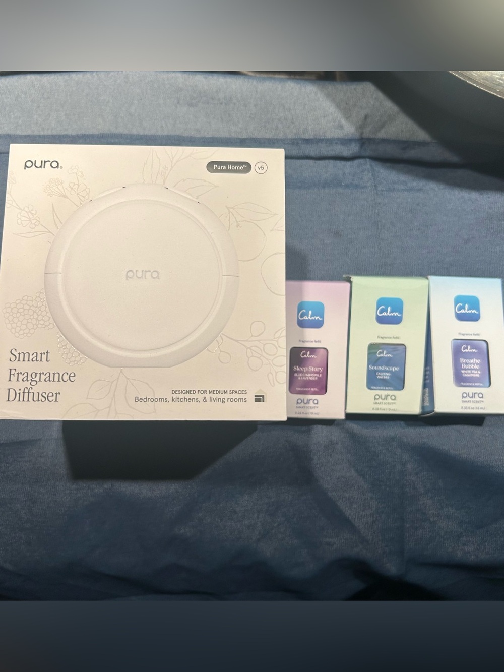 Pura V5 Smart diffuser with 3 calm fragrances